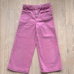 Mayoral Girls' Pink Wide Leg Braided Pocket Pants